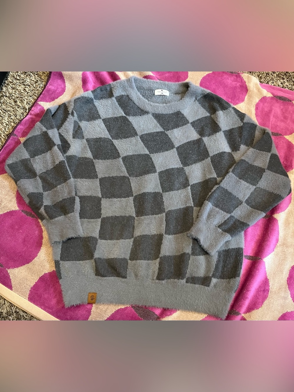 Simply Southern Fuzzy Checkerboard Sweater